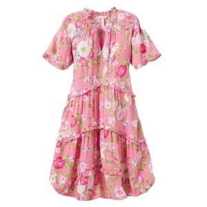 Matilda Jane Enchanted Garden Fresh Pink Florals Tiered Dress